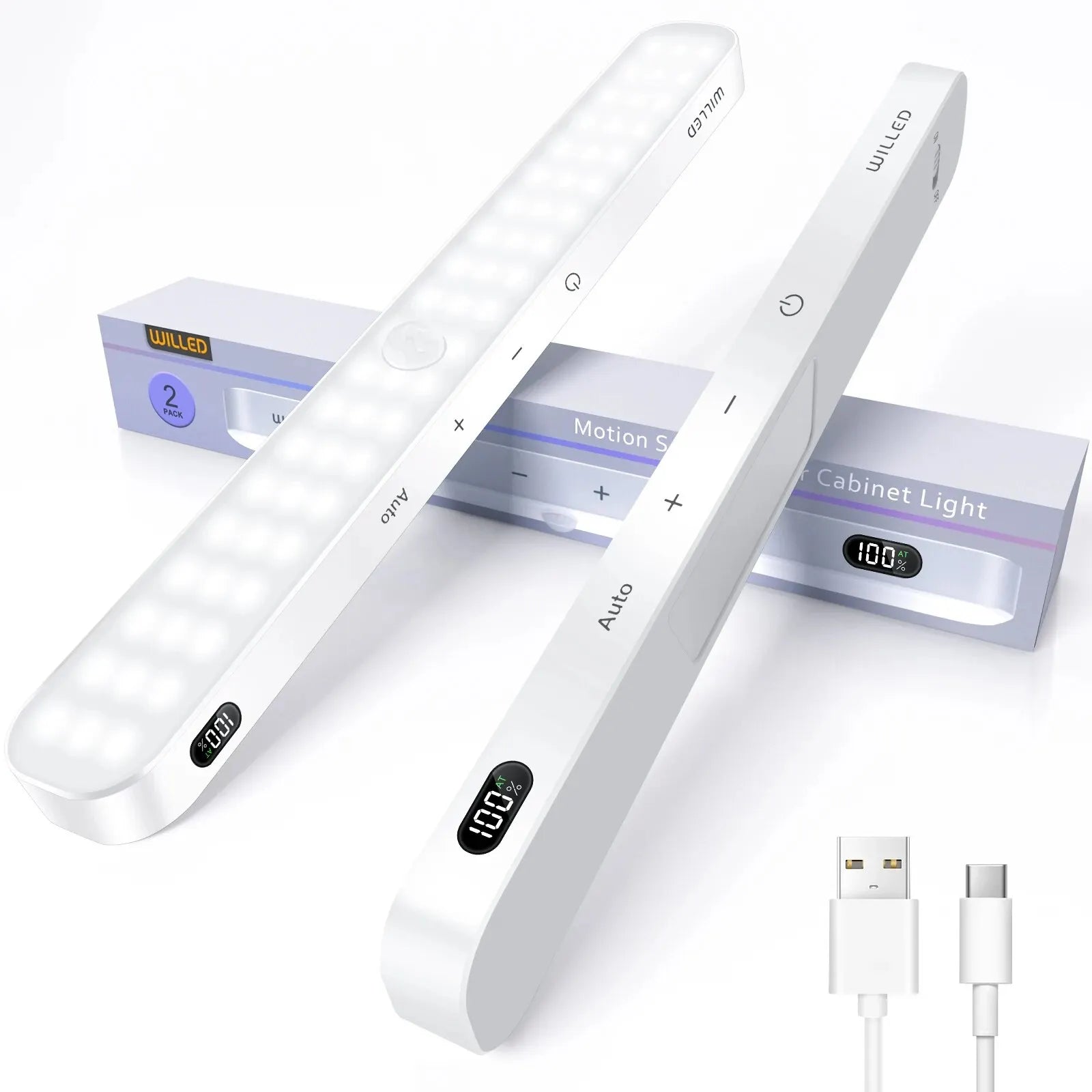 Viseno LED Lichtleiste | Sensor & Akkuanzeige | Touchdimmung & USB-C | Magnetisch 24 cm