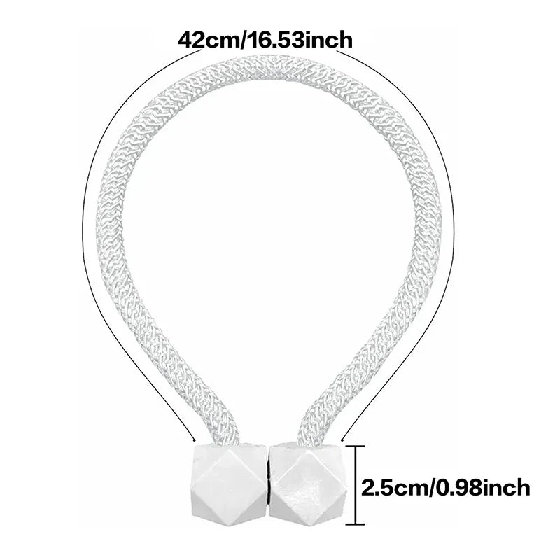 MagnaHold | Magnetische Gardinenhalter | Dekoratives Seil-Design | 2er-Set