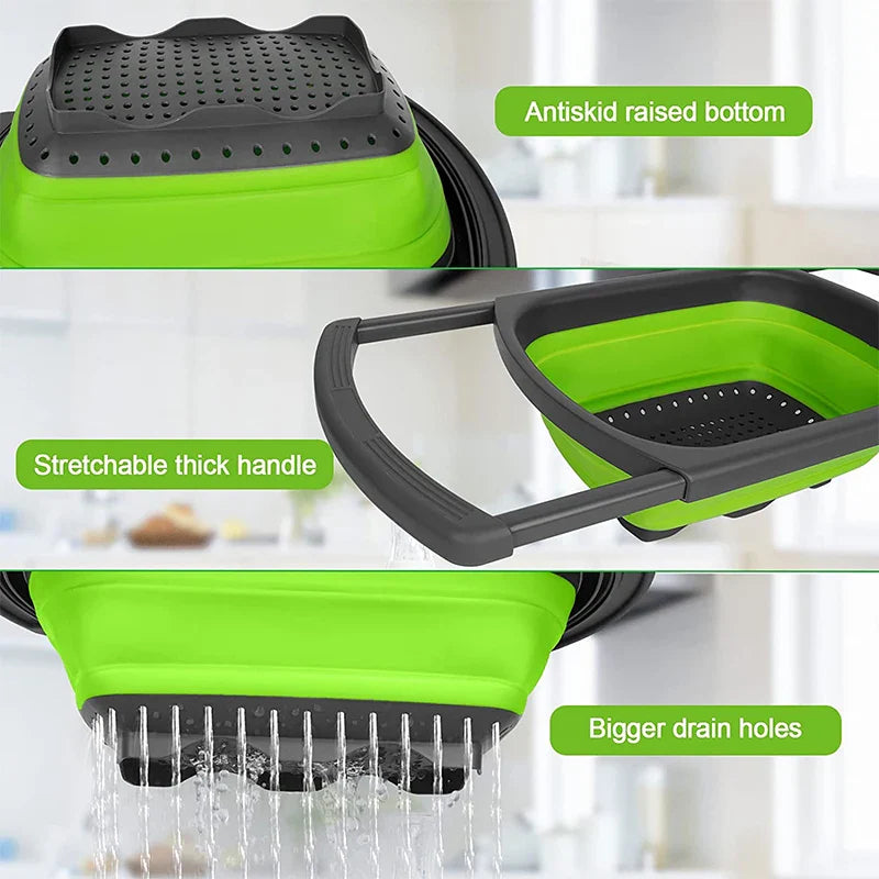 FlexiClean FoldPro | Ausziehbares Abtropfgestell | Hitzebeständig & Platzsparend | Silikon