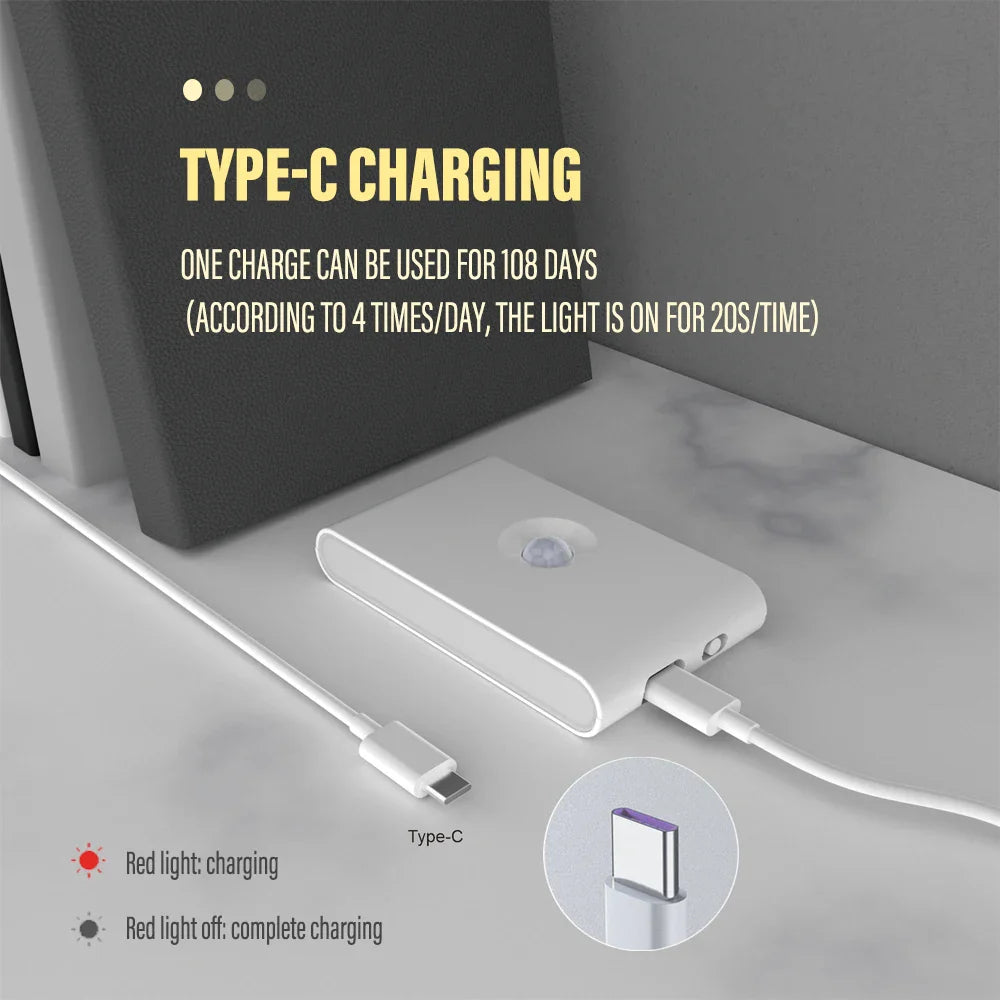 SensoGlow LED Licht | Mit Bewegungssensor | USB-C Aufladung | Warmweiß 3000 K