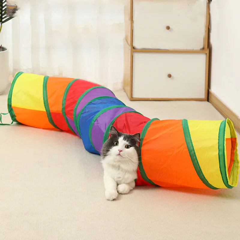 MeowMaze Tunnel | Faltbarer Katzentunnel | Atmungsaktiv & Knisternd | Für Interaktive Abenteuer