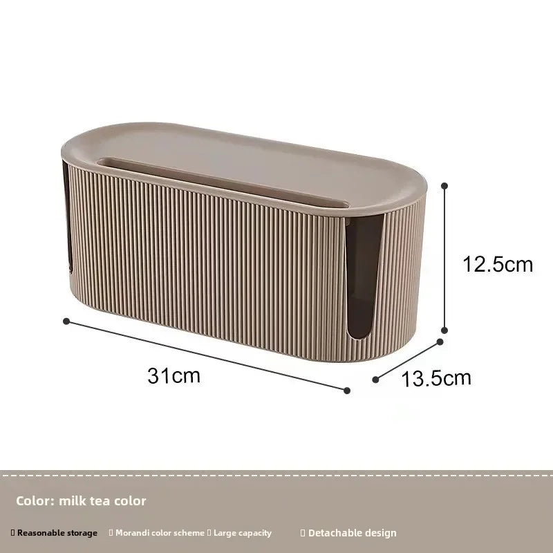 CableGuard | Kabelbox mit Deckel | Staubschutz für Steckdosen & Ladekabel | 32×13×12 cm