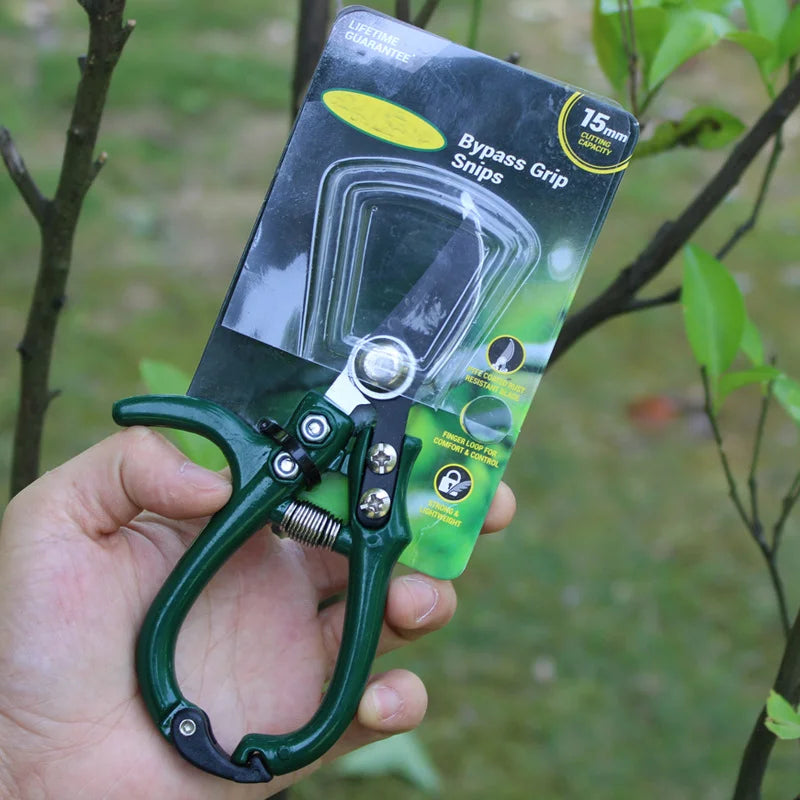 FloraCut | Gartenschere mit Anti-Rutsch-Griff | Edelstahlklinge | Sicherheitsverschluss