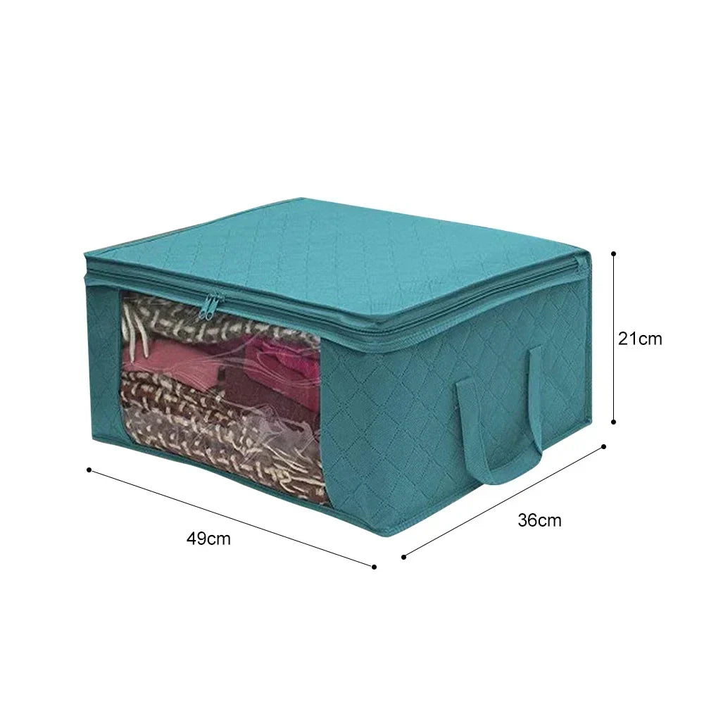 StorifyBox | Faltbare Aufbewahrungsbox mit Sichtfenster | 49×36×21 cm | Für Kleidung, Decken & Spielzeug