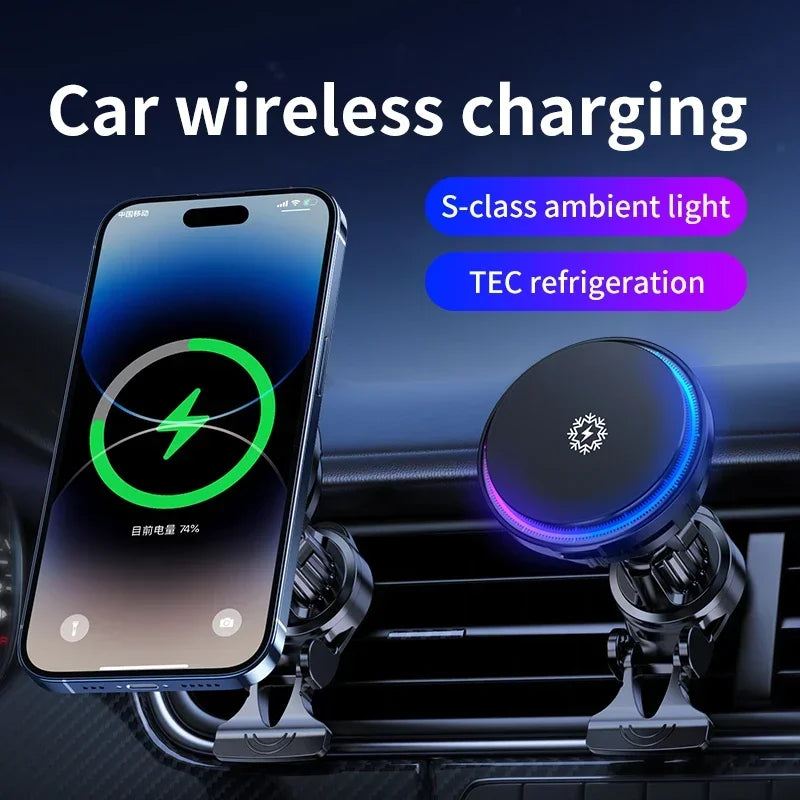 Maglith Ladegerät | 15W Schnellladung mit Kühlung | MagSafe-kompatibel | RGB-Design für Auto & Büro