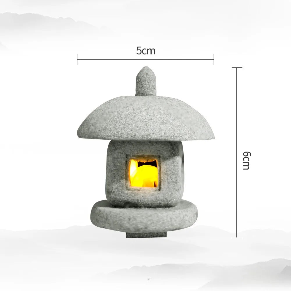 SereniStone Mini-Pagode | Sandstein Deko | Für Garten & Bonsai | Zen Flair