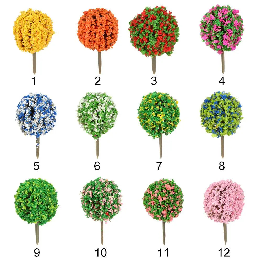 Floranimo Mini Bäume | 10er Set | Bunt & Realistisch | Für Modelle & Dioramen | Flexible Deko-Idee
