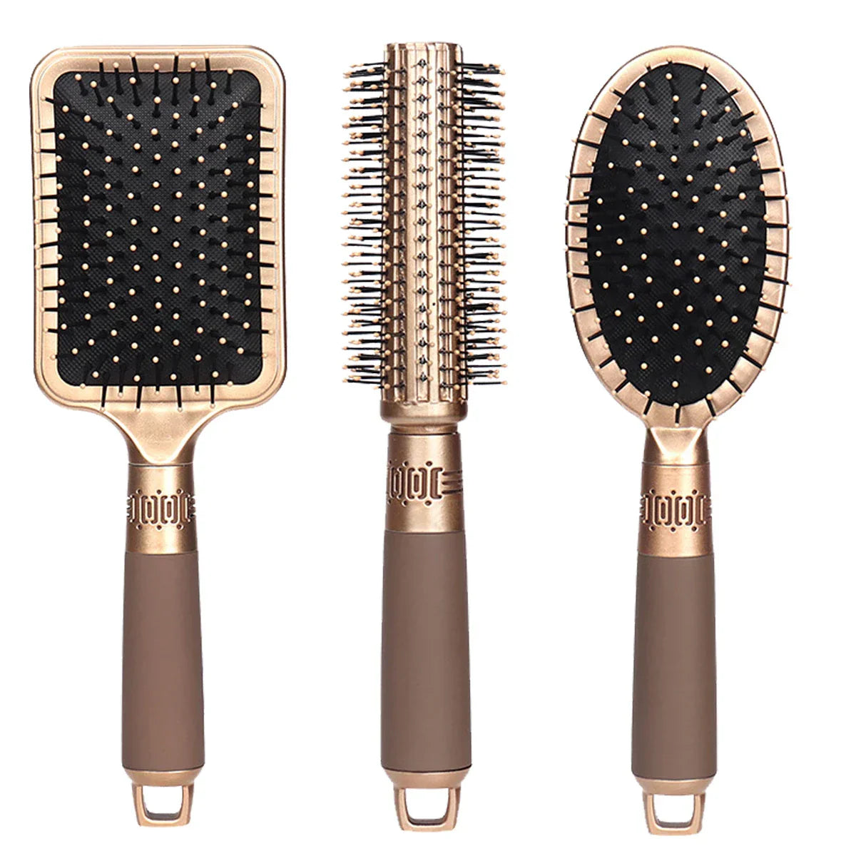 WaveEase | Anti-Statik Paddle Brush | Airbag-Technologie, Kopfhautmassage, Frizzkontrolle | Für lockiges & welliges Haar