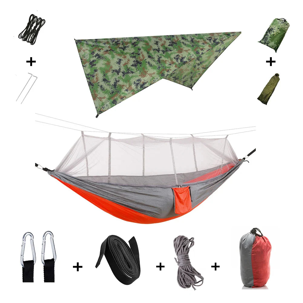 Nomaterra Hängematte | Mit Moskitonetz & Tarp | Ultraleicht & Wetterfest | Für Outdoor & Trekking
