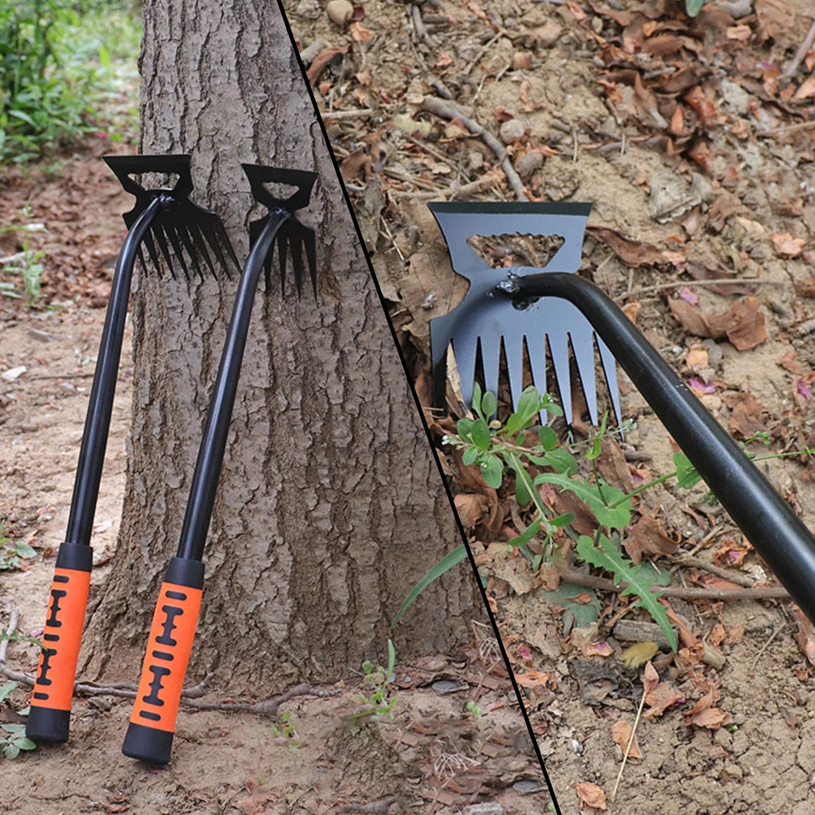 GardenFlex | 2-in-1 Unkrauthobel & Rechen | Rostfreier Edelstahl | Ergonomischer Griff