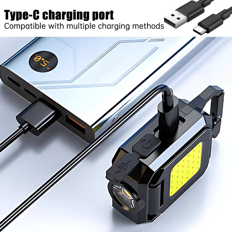 TorchKey Mini Taschenlampe | 1000 Lumen | Magnetfuß & USB-C | Schlüsselanhänger-Format