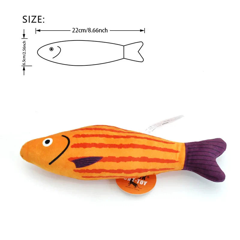 PlayFish | Interaktives Katzenspielzeug | 3D-Fischdesign | Mit Katzenminze | Weiches Plüschmaterial