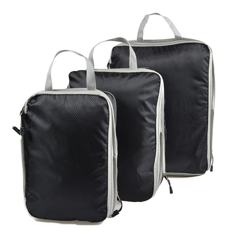 PackMate | Kompressions-Reiseset | Platzsparend & Organisiert | Atmungsaktive Mesh-Taschen