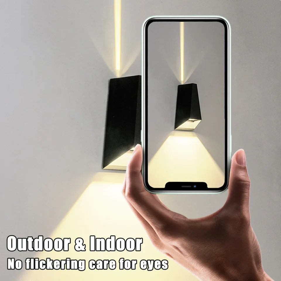 Nuvano | LED Wandleuchte | Warmweißes Außenlicht | Modernes Design Schwarz