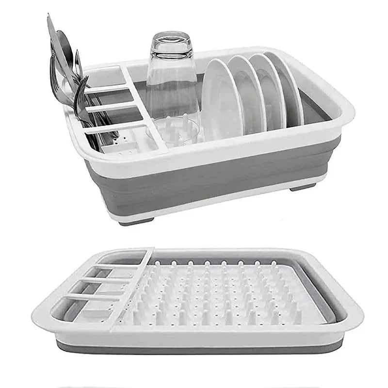DryFold Pro | Faltbares Abtropfgestell | Platzsparend & Hygienisch | Für Geschirr, Gläser & Besteck