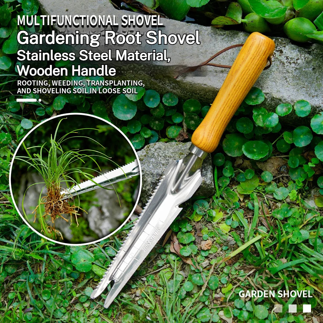 GardenPro | Handschaufel Edelstahl | Ergonomischer Buchenholzgriff | Vielseitig Einsetzbar