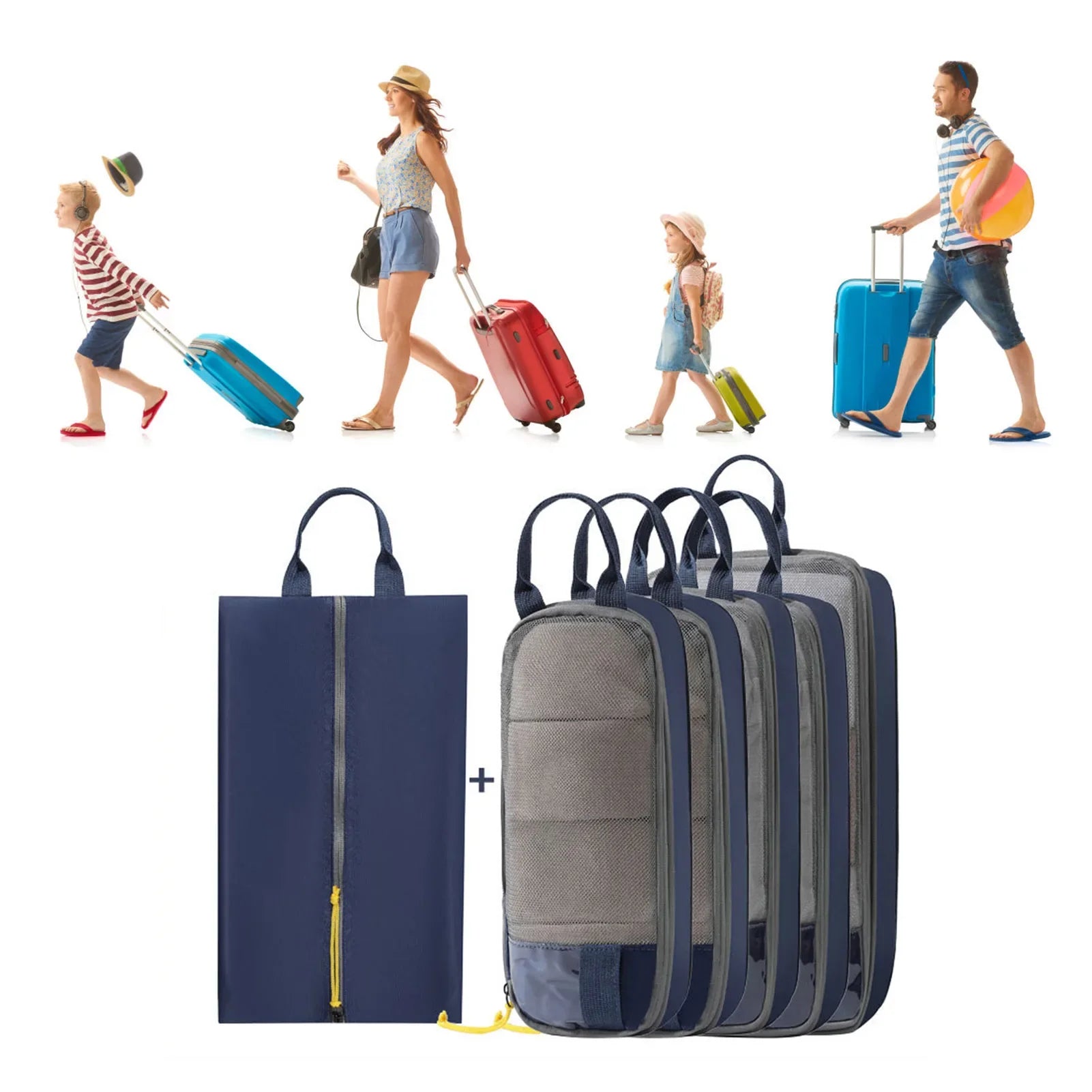 PackSmart Reise-Organizer-Set | Kompakt & Platzsparend | Mit Kompressionsfunktion | In Verschiedenen Farben