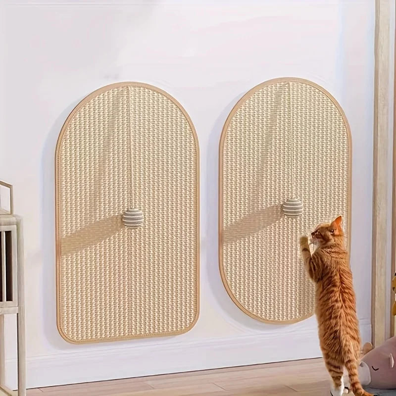 Pawdrillo | Kratzmatte Mit Spielzeug Für Katzen | Aus Natursisal | Rutschfest & Flexibel | Möbelfreundlich