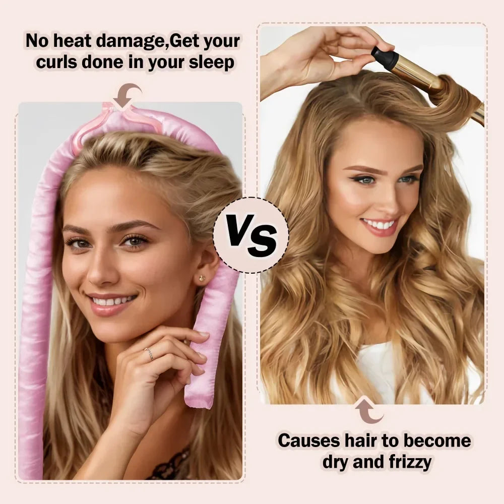 Curluxe Soft Wave Band | Hitzefreies Lockenband für Natürliche Locken | Über Nacht Für Alle Haartypen