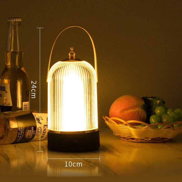 LumaCage Tischlampe | Kabellos & Warmweiß | Retro-Vogelkäfig Design | 1800 mAh Akku