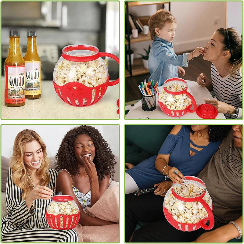 Crispory | Popcornbereiter | Glas, Öl-frei, Mikrowellengeeignet | Heimkino & Snacks