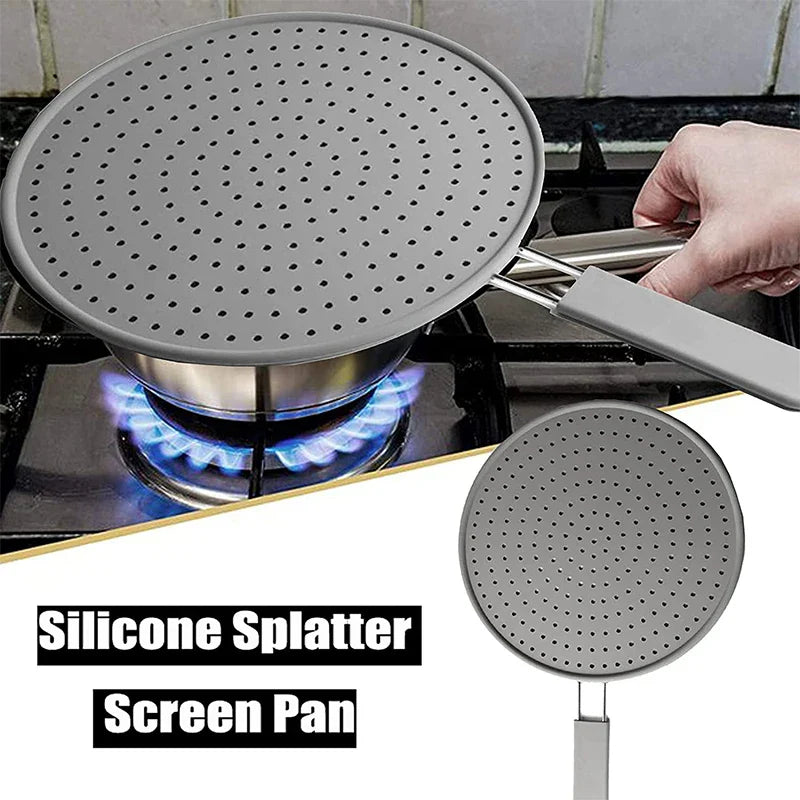 Kitchava SplashGuard | Spritzschutz für Pfannen | Hitzebeständig & Flexibel | Silikon & Edelstahl