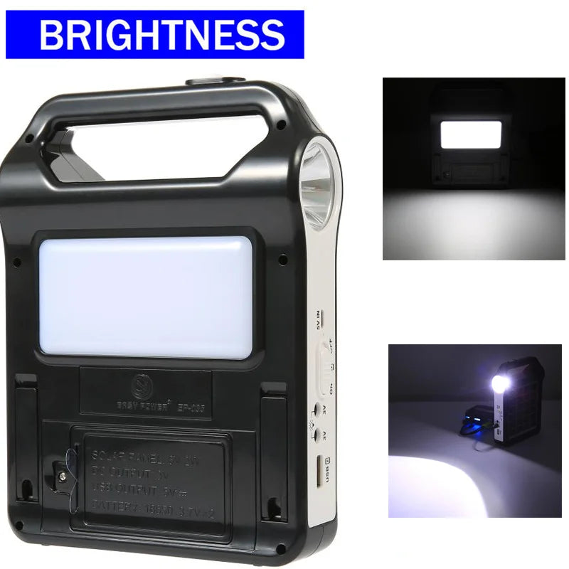 SolixCamp Set | Tragbares Solarstrom-Kit Mit LED & USB | 2400 mAh Akku | Für Camping & Outdoor