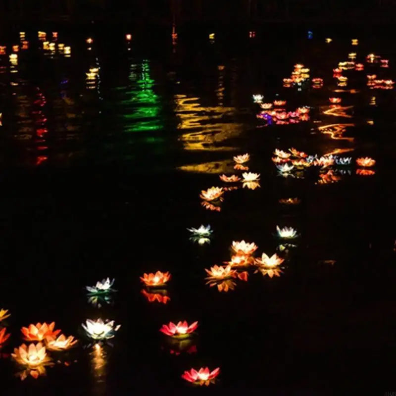 Glowlina | Schwimmende Lotus-LED | Romantisches Teichlicht | Für Garten, Pool & Zeremonien