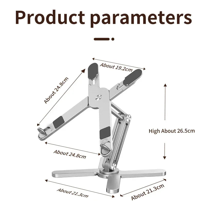 ErgoLift SteelStand | Laptop-Ständer Aluminium | Höhenverstellbar & Faltbar | Für Büro & Homeoffice