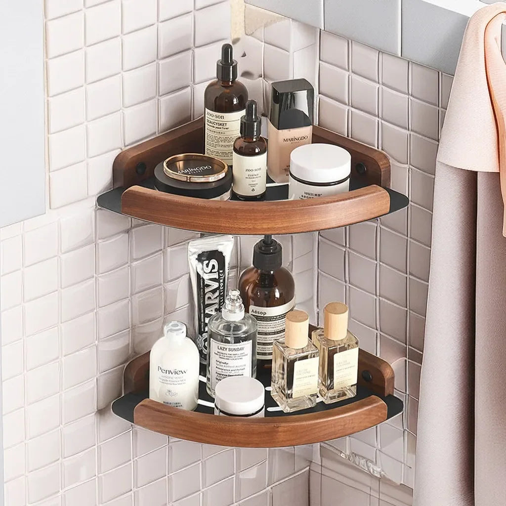 Woodara BathShelf | Badregal aus Holz | Rustikal & Feuchtigkeitsresistent | Wandmontage