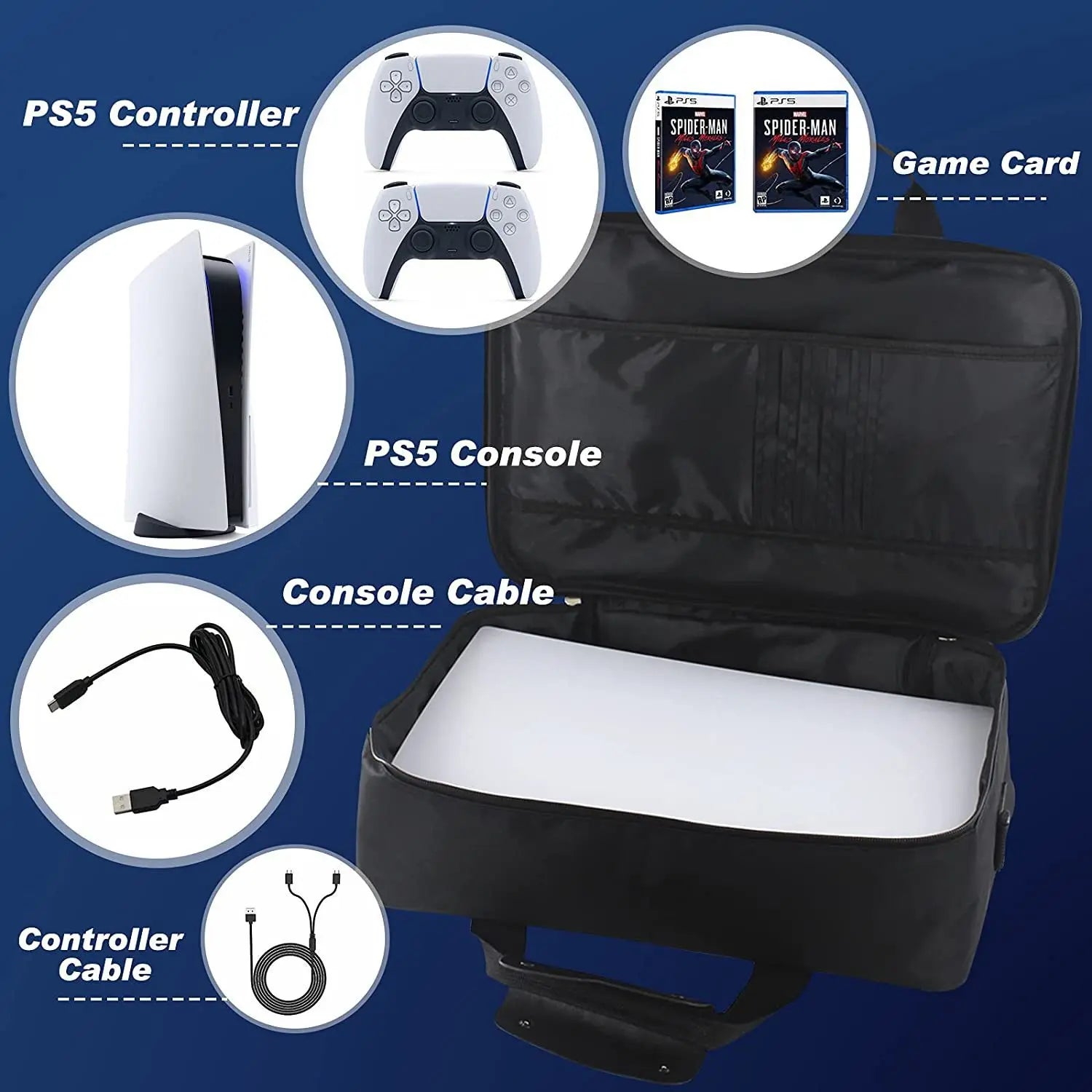 GameSafe PS5 Tragetasche | Robuste Aufbewahrung | Wasserabweisend und Stoßfest | Mit Schultergurt