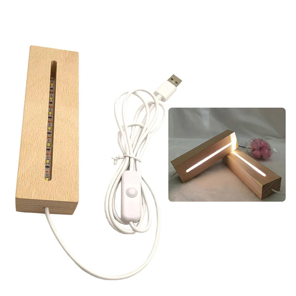 LumiBase LED-Holzsockel | Mehrfarbig & Dimmbar | USB-betrieben | Dekorativ & Flexibel