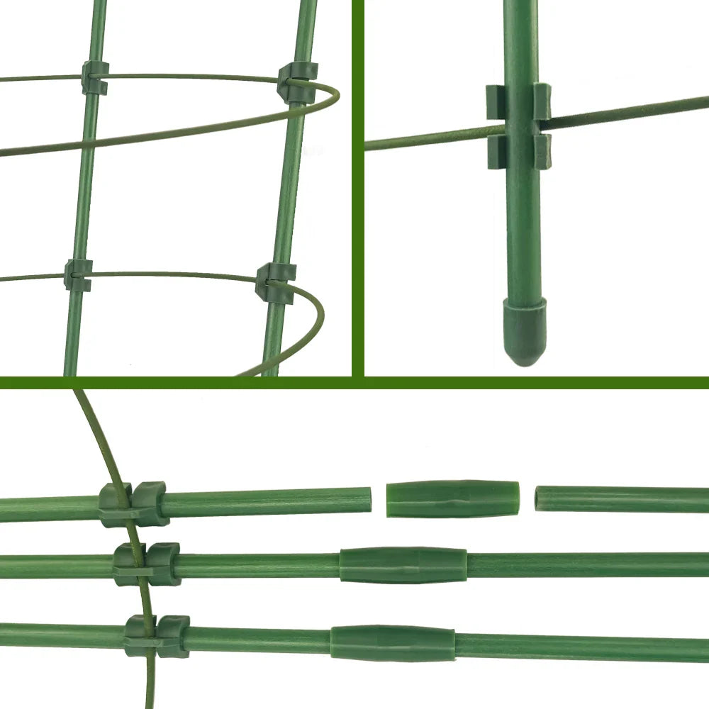 GrowFlex Tower | Höhenverstellbare Pflanzenstütze für Kletterpflanzen | Mit Clips & Anpassungsringe | Für Tomaten, Gurken & Blumen