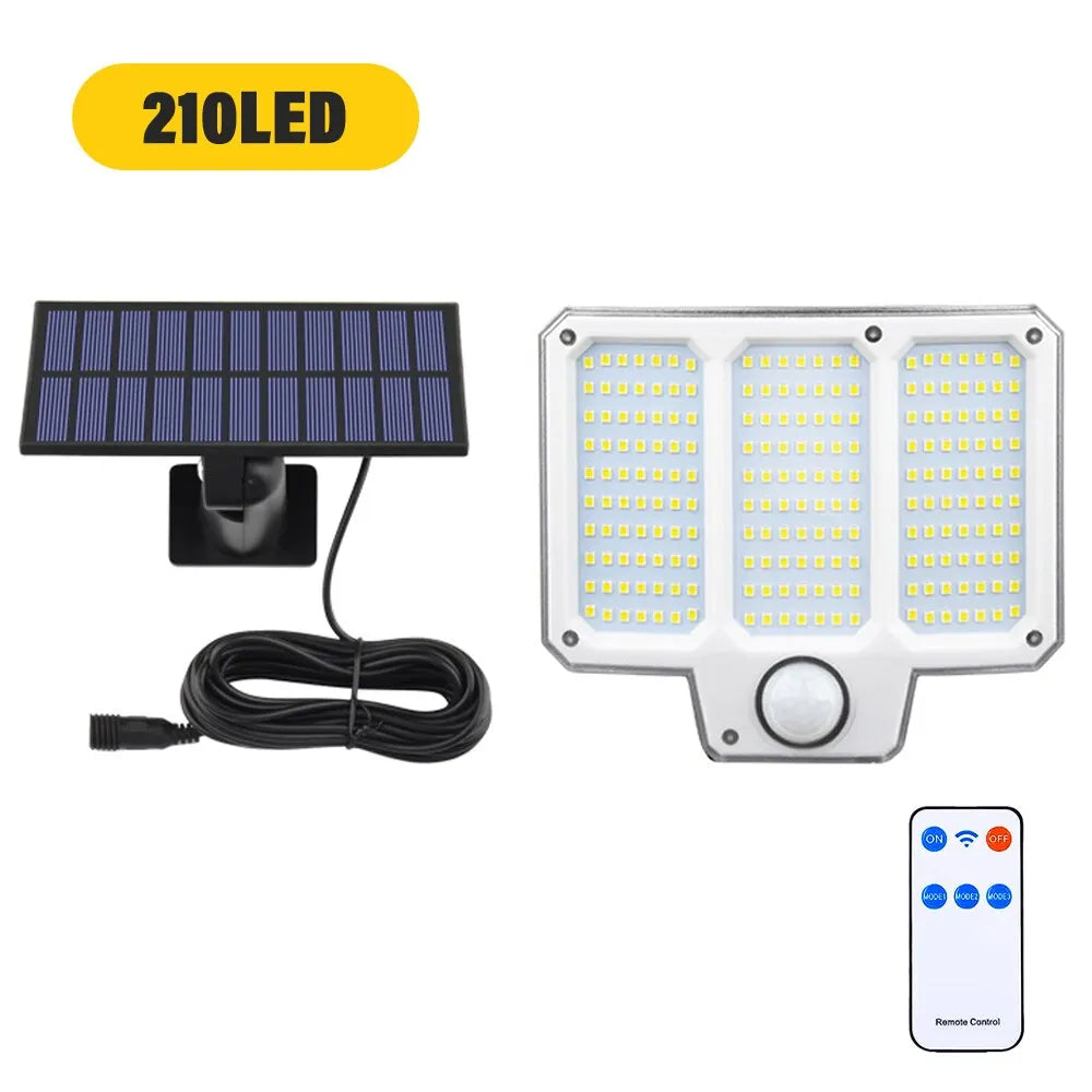 SunBright 153 | Solarbetriebene Außenleuchte | Bewegungssensor & Wetterfest | 153 LEDs