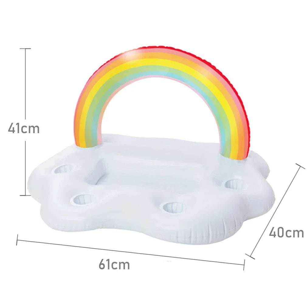 AquaCloud | Regenbogen-Schwimmtisch | Multifunktional | Umweltfreundliches PVC
