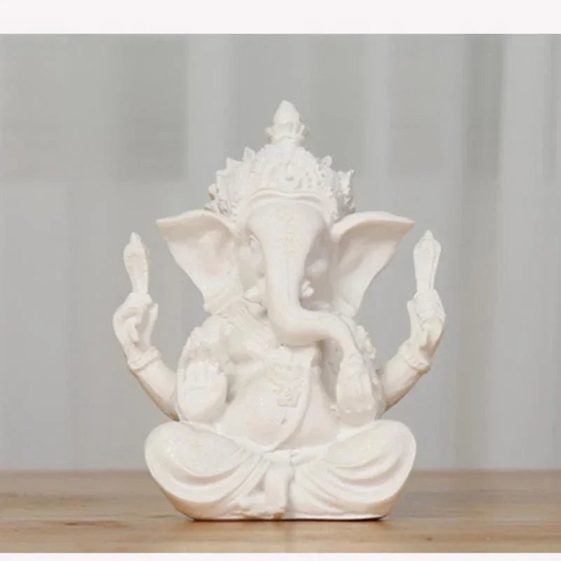 Anuvira | Ganesha Elefantenfigur | Handgefertigte Sandsteinoptik | Spirituelle Wohn- & Meditationsdekoration | 7,5 × 6 × 9,5 cm