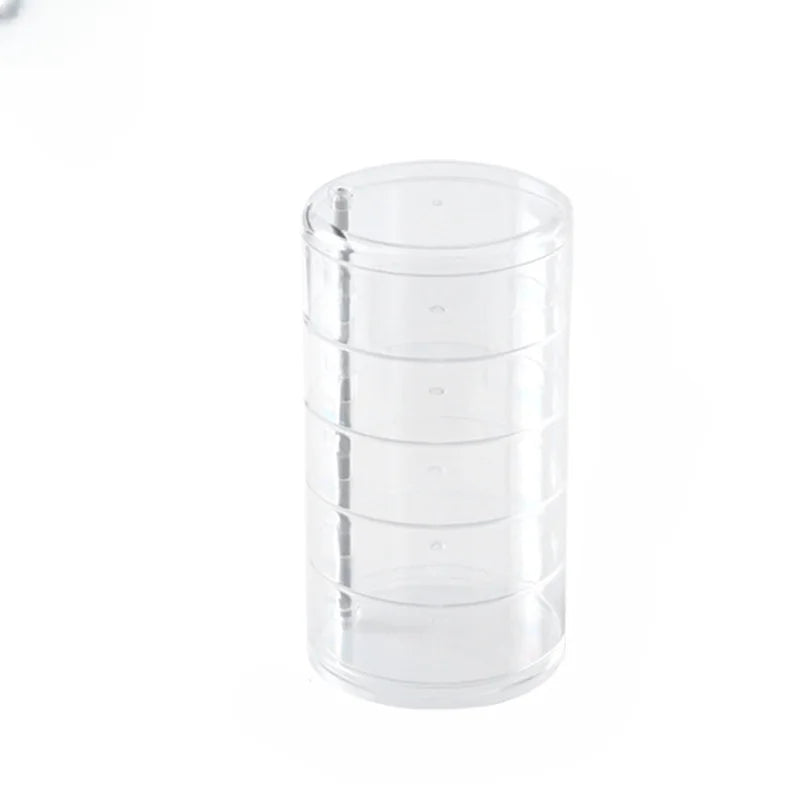 Rotaviva Schmuckbox | 360° Drehbar & Staubdicht | 5 Ebenen Organizer | Transparent & Kompakt