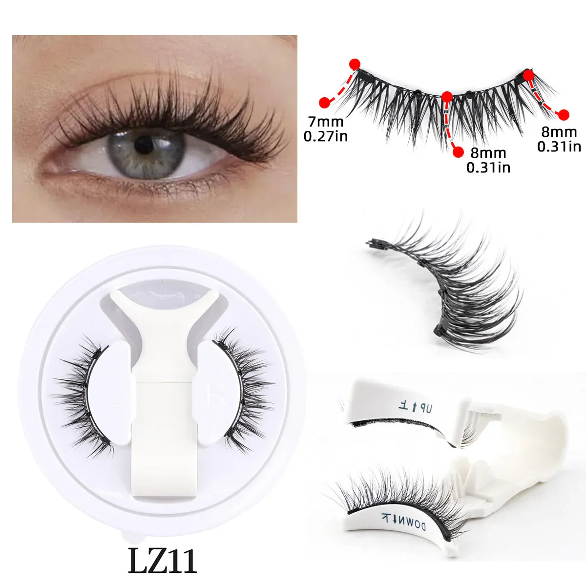 LuxeLash Magnetic Eyelashes | Wiederverwendbar | 1 Paar mit Magnetischer Pinzette | Handgemacht & Natürlich