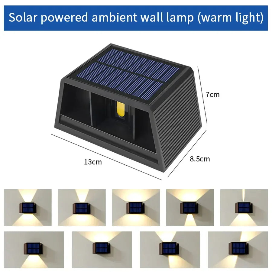 Lumelora Solarlicht | Kabellose LED-Wandleuchte für Außen | Modernes Lichtdesign mit Solarpower | Witterungsbeständig & energiesparend | Ideal für Garten, Balkon & Hauswand