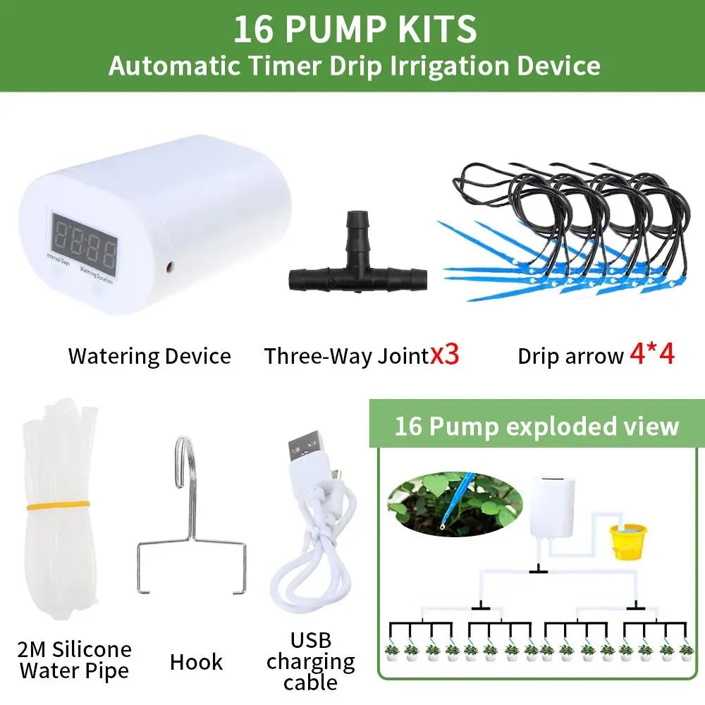 PlantFlow | Automatisches Bewässerungssystem | Wiederaufladbar | Für 2-8 Pflanzen