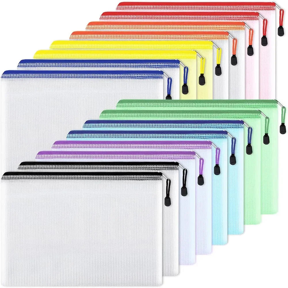 ZipNets Organizer Set | 10er Pack | Reißfest & Übersichtlich | Bunte Zipper