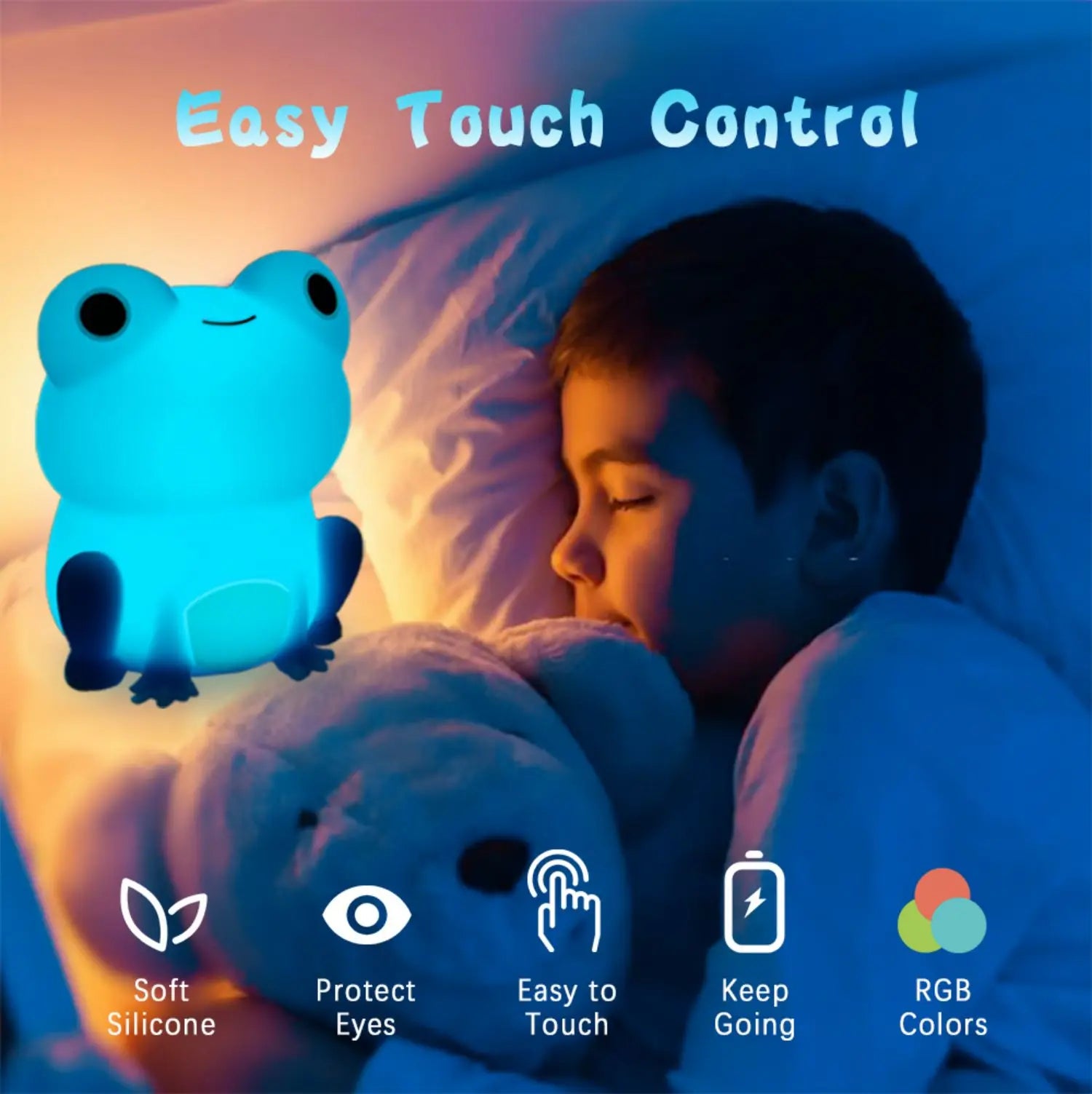 Froggle Nachtlicht | Touchsteuerung & Timer | BPA-frei & Multifunktional