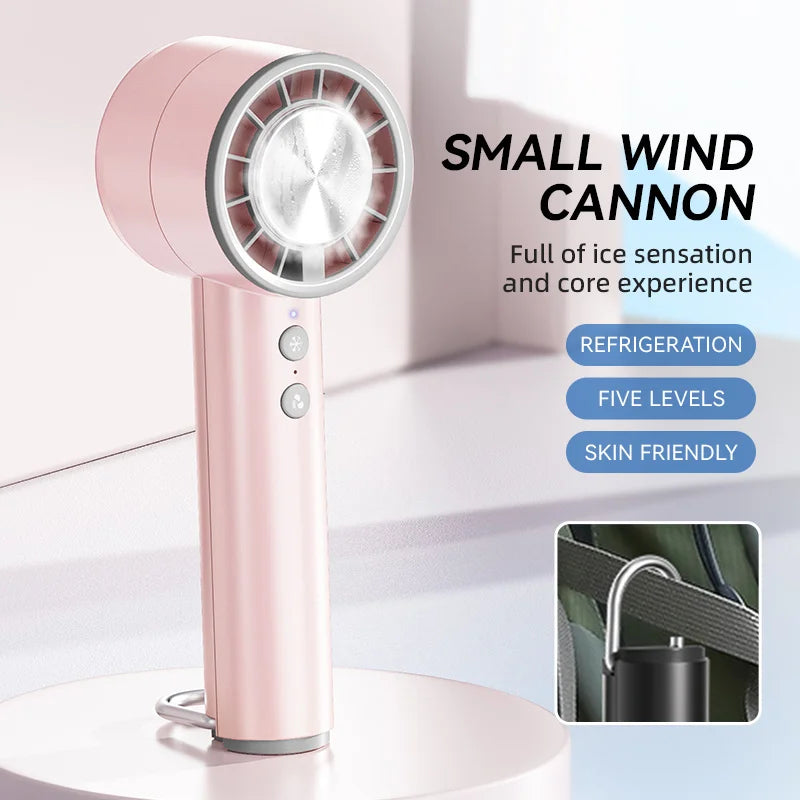 BreezeGo | Mini USB Ventilator | 5 Windstufen | LED-Display | Kompakt & Leicht