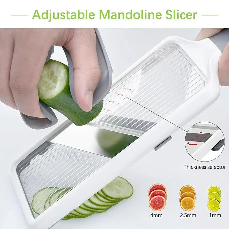SlicePro | Multifunktionaler Mandoline-Hobel | Verstellbare Edelstahlklinge | Kompakt