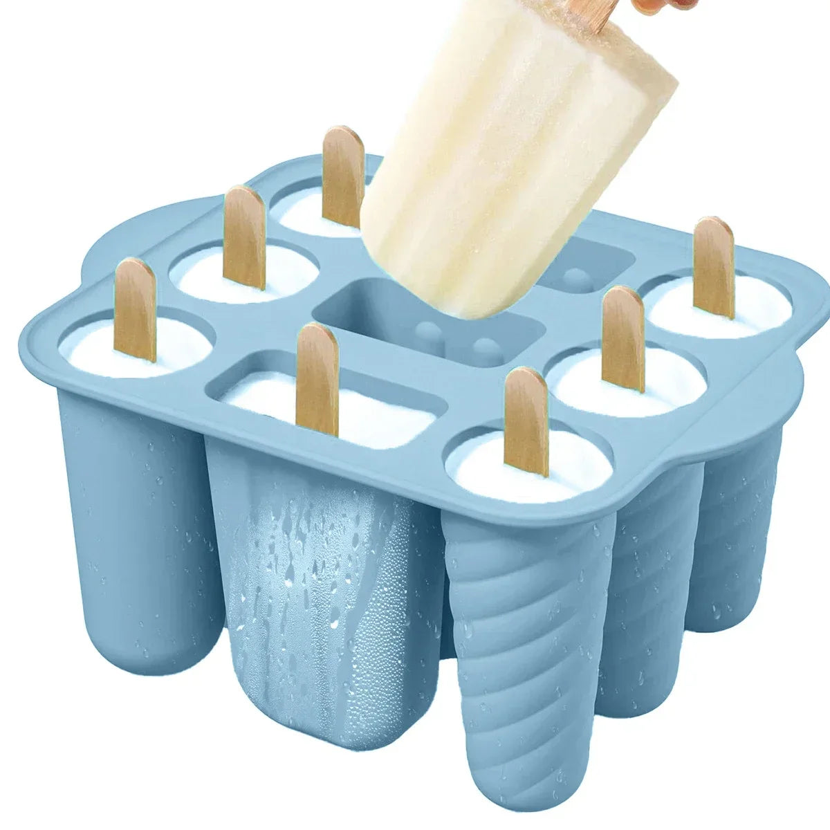 PopFreeze | Silikon Eisformen-Set | BPA-frei & Wiederverwendbar | Mit Holzstielen für DIY Eis
