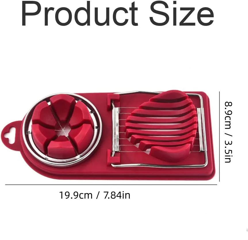 Egglisse Pro | 2-in-1 Eierschneider | Perfekte Scheiben & Streifen | Edelstahl & Rutschfester Griff | Für Eier, Obst & Käse