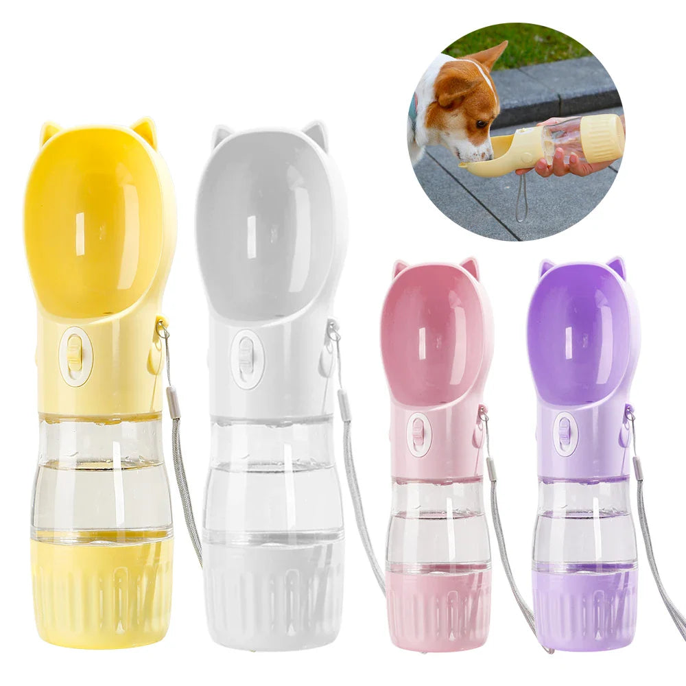 HydraBuddy 2-in-1 Haustierflasche | Wasser & Futterspender | Auslaufsicher | Einhandbedienung | Für Hunde & Katzen
