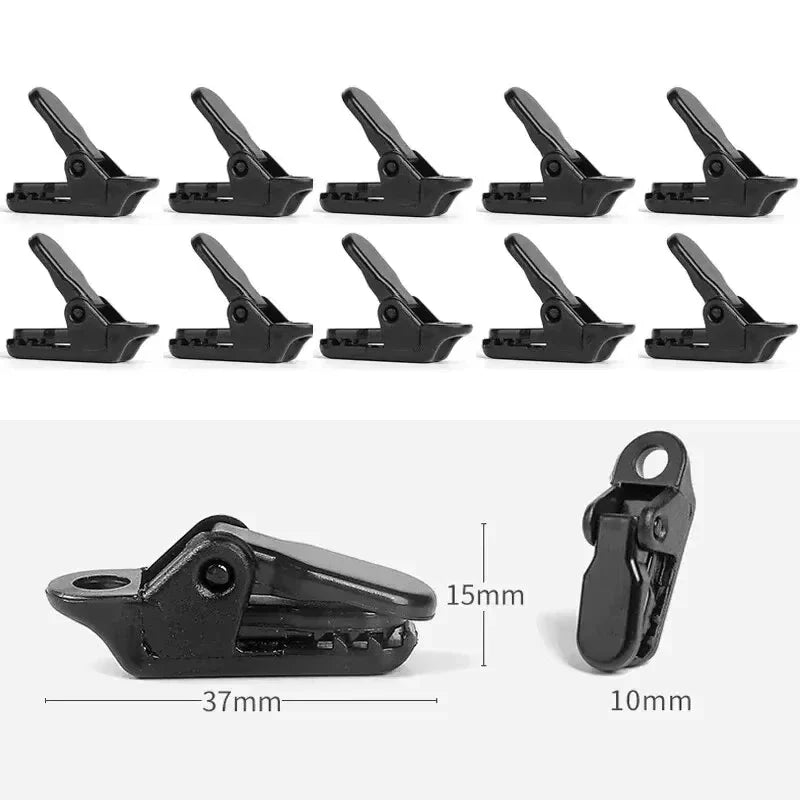 Gripora TarpLock | Mini-Zeltclip Outdoor | Ultraleicht & Rutschfest | Für Planen & Tarps | 10 Stück