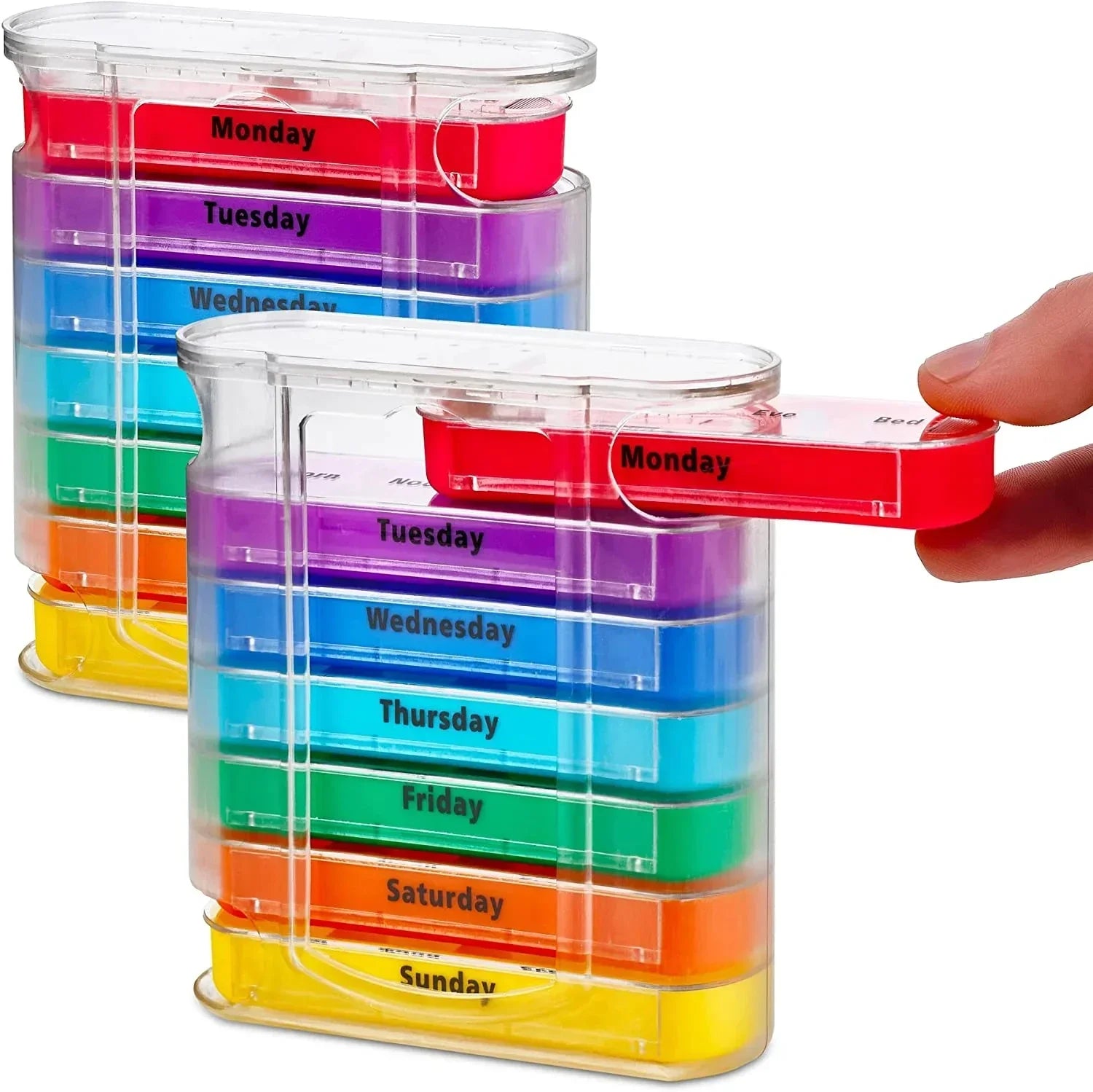 VitalEase Pillenbox | 7 Tage Organizer | Bunte Module | BPA-frei