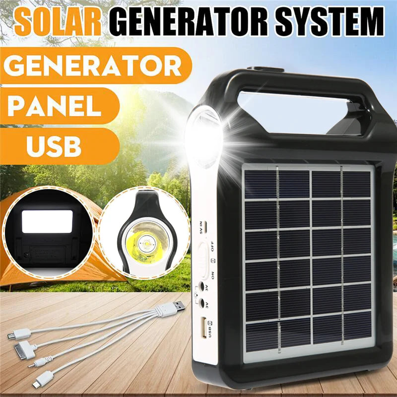 SolixCamp Set | Tragbares Solarstrom-Kit Mit LED & USB | 2400 mAh Akku | Für Camping & Outdoor